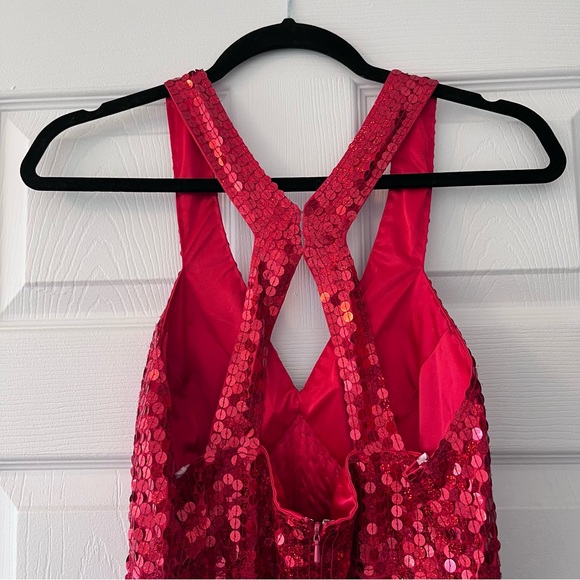 Fun Papell Boutique sequined evening dress, red, size 10 - Picture 4 of 6